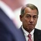 House Speaker John Boehner of Ohio listens during a news conference on Capitol Hill in Washington, Wednesday, May 13, 2015. The House debates and votes for final passage on NSA Surveillance legislation, known as the USA Freedom Act. The measure seeks to codify President Barack Obama&#39;s proposal to end the NSA&#39;s collection of domestic calling records. It would allow the agency to request certain records held by the telephone companies under a court order in terrorism investigations. (AP Photo/Susan Walsh)