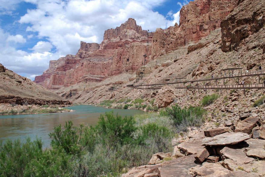 This undated image provided by Confluence Partners LLC., shows a proposed aerial tram and boardwalk at the east rim of the Grand Canyon on the Navajo Nation. The Navajo Nation's newly inaugurated president surprised many when he signed an agreement that included plans to build a tram that takes visitors to the bottom of the Grand Canyon. (Confluence Partners LLC. via AP)