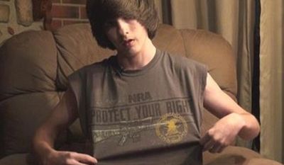 A West Virginia mother is suing the Logan County Board of Education for violating Jared Marcum&#x27;s constitutional rights after he was charged and suspended for wearing an National Rifle Association T-shirt to school. (WBOY 12)