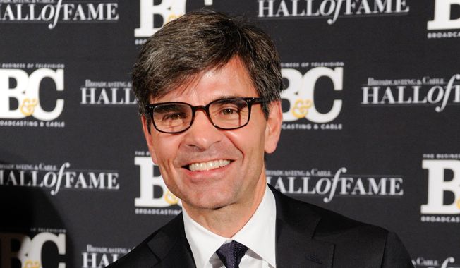 FILE - This Oct. 20, 2014 file photo shows George Stephanopoulos at the 24th Annual Broadcasting and Cable Hall of Fame Awards in New York. Stephanopoulos has apologized for not notifying his employer and viewers about two contributions totaling $50,000 that he made to the Clinton Foundation. ABC&#x27;s news division said Thursday, May 15, 2015, that &quot;we stand behind him.&quot; The donations, made in two installments in 2013 and 2014 and first reported in Politico, were made because of Stephanopoulos&#x27; interest in the foundation&#x27;s work on global AIDS prevention and deforestation, he said. (Photo by Evan Agostini/Invision/AP, File)
