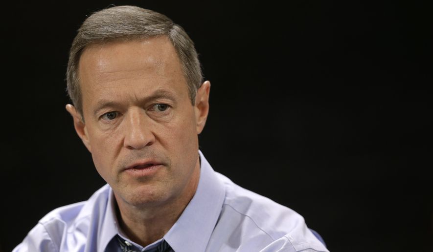Martin O&#x27;Malley speaks with reporters during a roundtable interview at the Maryland State House in Annapolis, Jan. 16, 2015. (Associated Press) ** FILE **