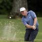 Colin Montgomerie, of Scotland, hits out of the bunker on the sixth hole during the Regions Tradition Champions Tour golf tournament at Shoal Creek Country Club, Saturday, May 16, 2015, in Birmingham, Ala. (AP Photo/Butch Dill)