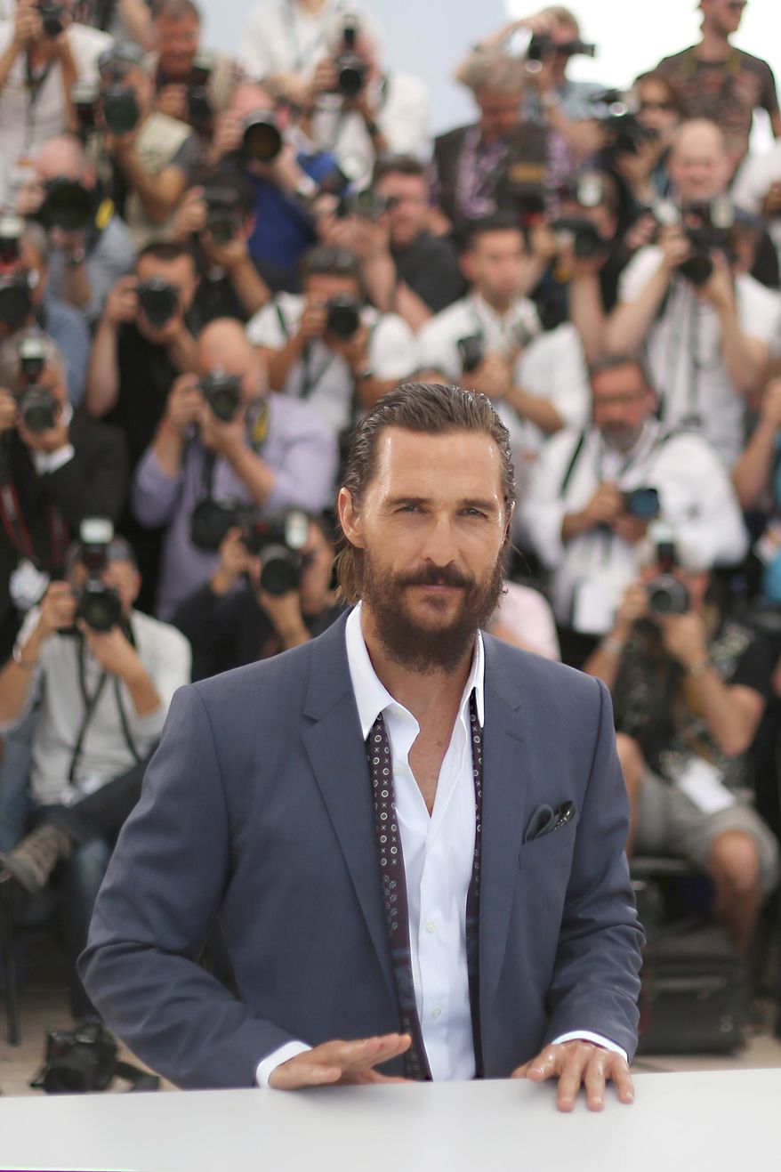 Matthew McConaughey poses for photographers at the photo call of the film The Sea of Trees, at the 68th international film festival, Cannes, southern France, Saturday, May 16, 2015. (Photo by Joel Ryan/Invision/AP)