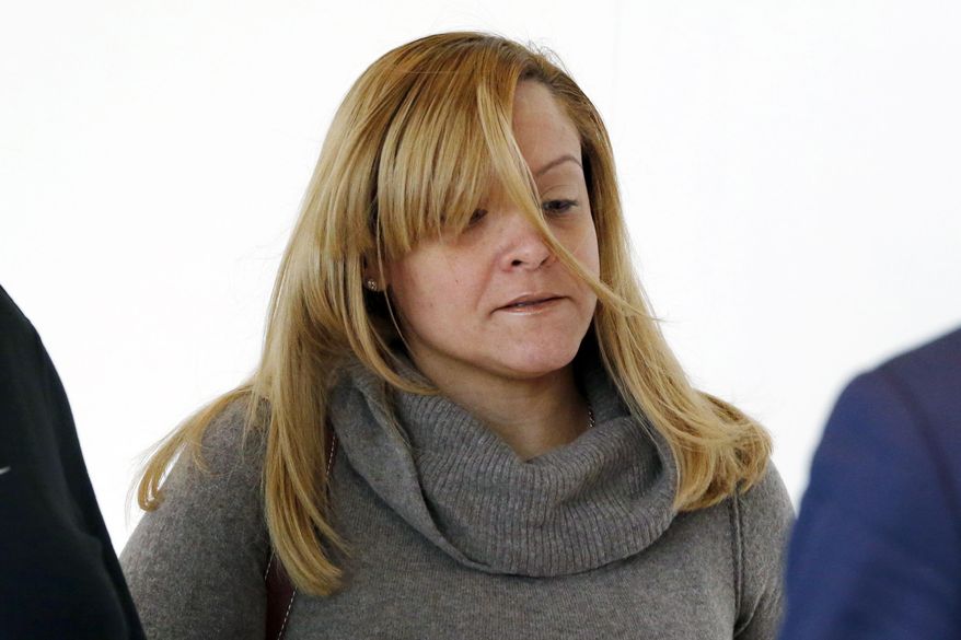 FILE - In this April 10, 2015 file photo, Liana Barrientos arrives at Bronx Supreme Court for her arraignment in New York. Barrientos is accused of marrying 10 times in an immigration scam. She was scheduled for a court appearance Monday, May 18, but didn’t show up. Prosecutors say she appeared Tuesday on her own. Bail was set at $10,000 and her next court date is June 8. According to a criminal complaint, the 39-year-old obtained two of the marriage licenses in the Bronx. The others were obtained in Westchester County and on Long Island. (AP Photo/Julio Cortez)