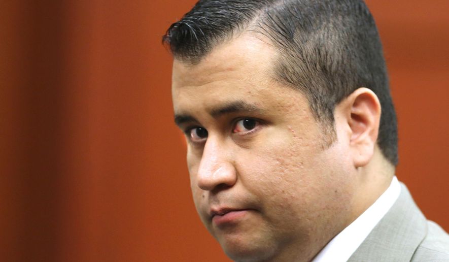 FILE - In this July 9, 2013 file photo, George Zimmerman leaves the courtroom for a lunch break his trial in Seminole Circuit Court, in Sanford, Fla. A police report says a man charged with shooting at George Zimmerman on May 11, 2015, had “a fixation” on the former neighborhood watch leader. The report made public Tuesday, May 19, 2015, says 36-year-old Matthew Apperson had recently been admitted to a mental institution and had shown signs of paranoia, anxiety and bipolar disorder. (AP Photo/Orlando Sentinel, Joe Burbank, Pool, File via AP)