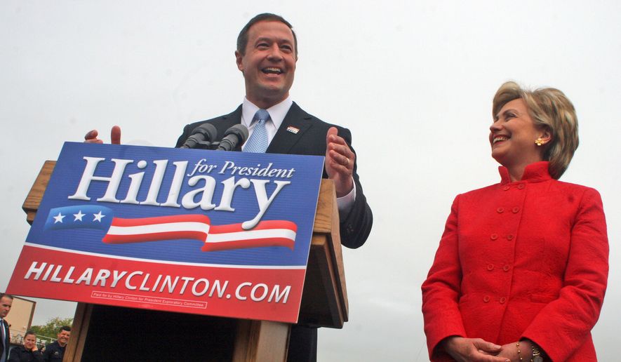 FILE - In this May 9, 2007 file photo, then-Maryland Gov. Martin O&#39;Malley endorses Democratic New York Sen. Hillary Rodham Clinton&#39;s campaign for the 2008 presidency at City Dock in Annapolis, Md. More than a decade ago, Bill Clinton spotted a political star on the horizon, someone he predicted would go from a big-city mayor to a national leader _ maybe even to the White House. In the years that followed, Clinton and his wife, New York Senator Hillary Rodham Clinton, showed up time and again as their young ally rose up the political ranks, hosting fundraisers, headlining rallies, and connecting him with their sprawling network of political donors.  (AP Photo/Kathleen Lange, File)