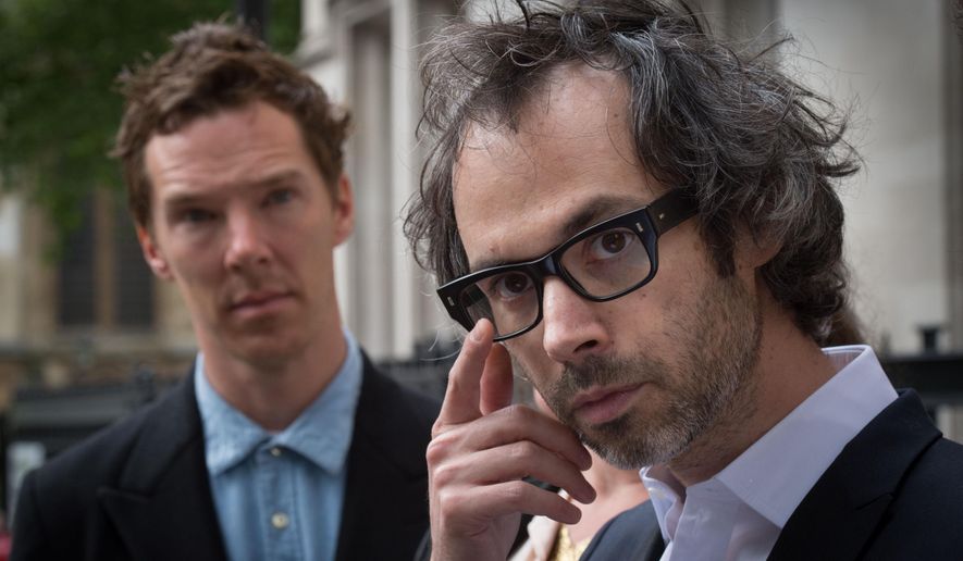 Concert pianist James Rhodes, right, and actor Benedict Cumberbatch leave the Supreme Court in London, Wednesday, May 20, 2015. Britain’s Supreme Court has ruled that a pianist may publish a memoir detailing sexual abuse he suffered as a child, despite his ex-wife’s privacy concerns. His ex-wife had argued that their 12-year-old son suffers from a number of health issues and could be caused serious harm by the publication. Supported by his friend, the actor Benedict Cumberbatch, outside the court, he called the ruling “a victory for freedom of speech.” (Stefan Rousseau/PA via AP) UNITED KINGDOM OUT - NO SALES - NO ARCHIVES