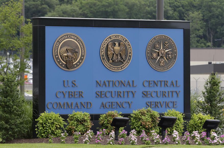 FILE In this June 6, 2013 file photo, a sign stands outside the National Security Agency (NSA) campus in Fort Meade, Md. The Justice Department warned lawmakers that the National Security Agency will have to wind down its bulk collection of Americans' phone records by the end of the week if Congress fails to reauthorize the Patriot Act. (AP Photo/Patrick Semansky, File)