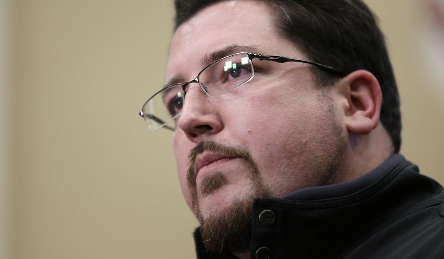 FILE - In this March 11, 2015 file photo, Ferguson Mayor James Knowles III speaks during a news conference in Ferguson, Mo. Ferguson city leaders project a $2.5 million budget shortfall during the current fiscal year and a similar shortage in fiscal 2016, largely due to unrest and fallout after the fatal police shooting of 18-year-old Michael Brown. Knowles told The Associated Press on Thursday, May 21, that layoffs or significant cuts are unlikely. (AP Photo/Jeff Roberson, File)