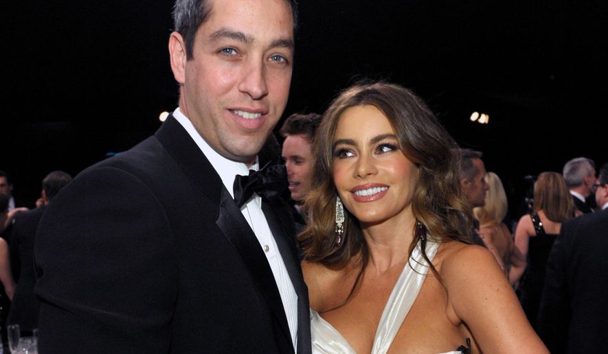 FILE - In this Jan. 27, 2013, file photo, Nick Loeb, left, and Sofia Vergara pose in the audience at the 19th Annual Screen Actors Guild Awards at the Shrine Auditorium in Los Angeles. A Los Angeles judge ruled Friday, May 22, 2015, that Loeb can file an amended lawsuit seeking custody of embryos he created with Vergara before their relationship ended last year. Loeb wants the embryos to be implanted in a surrogate but Vergara's attorney says Loeb doesn't have a viable legal claim. (Photo by John Shearer/Invision/AP, File)