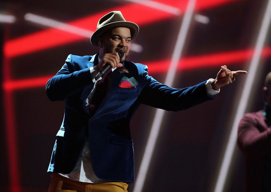 In this May 20, 2015 photo Australias's Guy Sebastian performs the song 'Tonight Again' during a dress rehearsal of the Eurovision Song Contest in Austria's capital Vienna. (AP Photo/Ronald Zak)