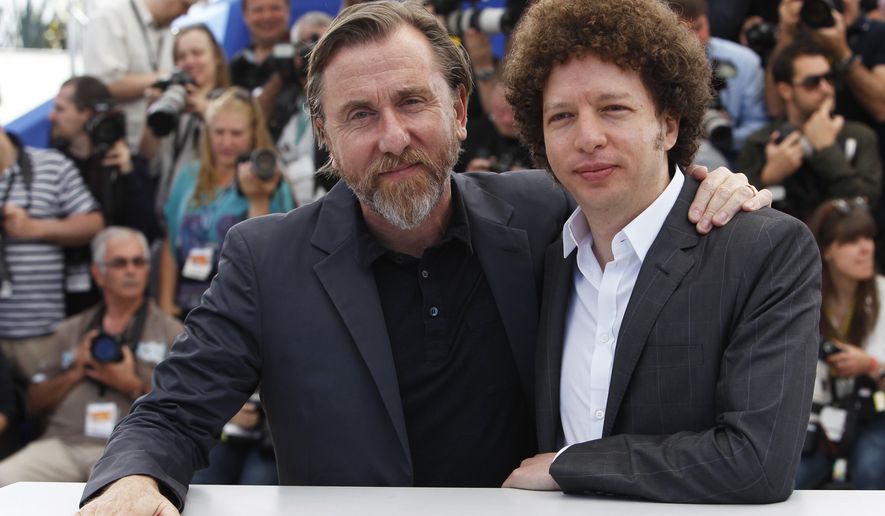 Actor Tim Roth, left, and director Michel Franco pose for photographers during a photo call for the film Chronic, at the 68th international film festival, Cannes, southern France, Friday, May 22, 2015. (AP Photo/Lionel Cironneau)