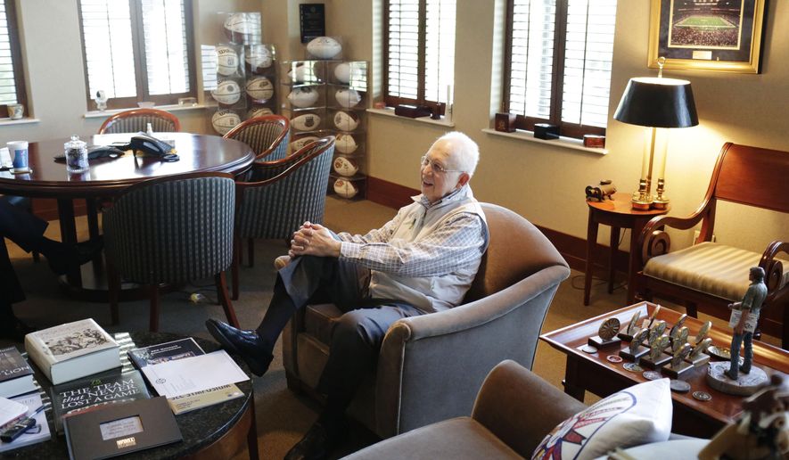 Southeastern Conference commissioner Mike Slive sits in his office during an interview Friday, May 22, 2015, in Birmingham, Ala. The Southeastern Conference agenda for its spring meetings leans heavily toward ensuring other leagues don&#39;t have any competitive advantages, whether it’s satellite camps or rules restricting graduate transfers. (AP Photo/Brynn Anderson)