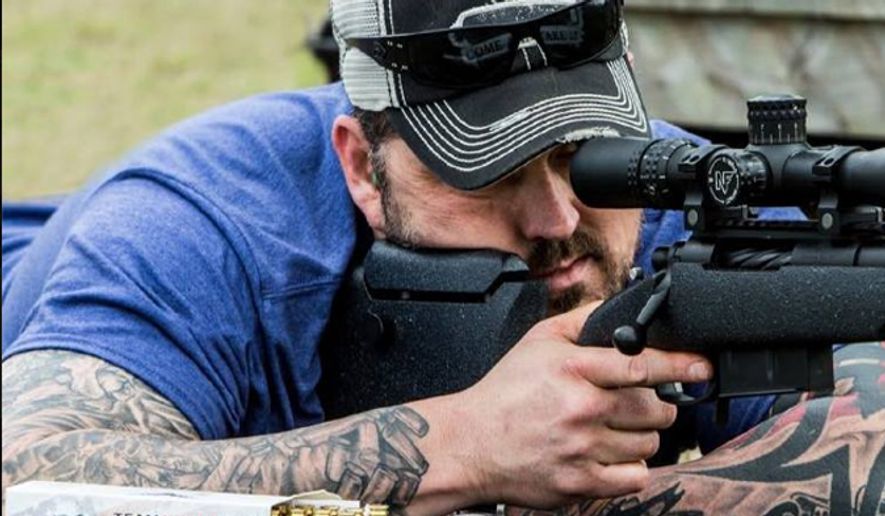 Former Navy SEAL Marcus Luttrell shoots Team Never Quit training rounds. (Image: Facebook, Team Never Quit) ** FILE **