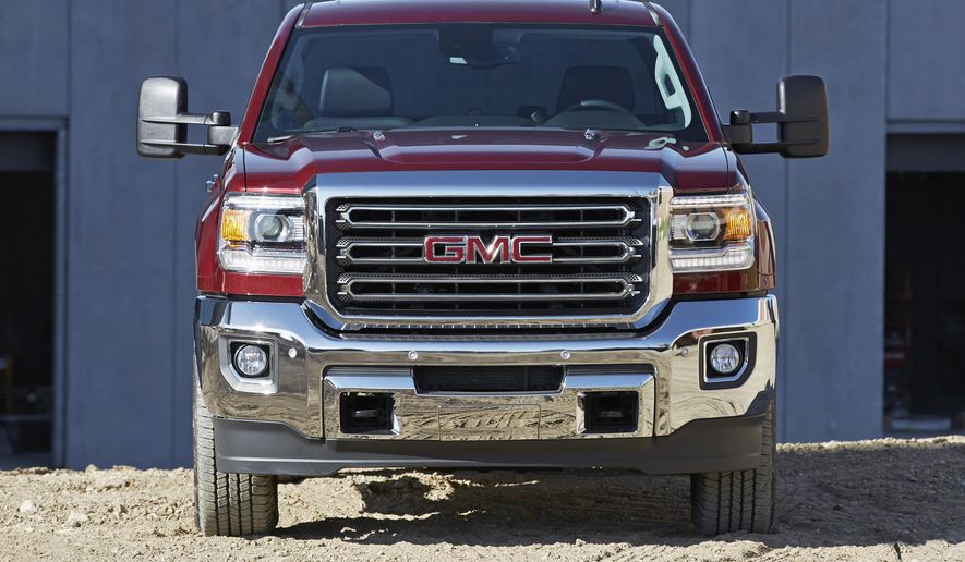 This undated photo made available by General Motors shows the 2015 GMC Sierra 2500HD Double Cab. (GM via AP)