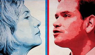 Rubio-Clinton Faceoff Illustration by Greg Groesch/The Washington Times