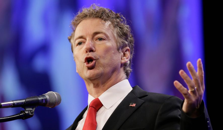 &quot;ISIS exists and grew stronger because of the hawks in our party who gave arms indiscriminately,&quot; said Republican presidential hopeful Rand Paul. &quot;And most of those arms were snatched up by ISIS.&quot; (Associated Press) ** FILE **