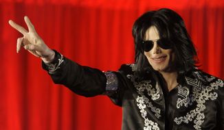 In this March 5, 2009 file photo, U.S. singer Michael Jackson speaks at a press conference at the London O2 Arena. A Los Angeles judge ruled on Tuesday, May 26, 2015, that choreographer Wade Robson waited too long to file a claim alleging that Jackson abused him and the allegations should be dismissed. (AP Photo/Joel Ryan, File)
