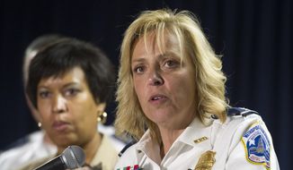 D.C. Police Chief Cathy Lanier said the slain local reporter was in the wrong place at the wrong time. (AP Photo/Cliff Owen)