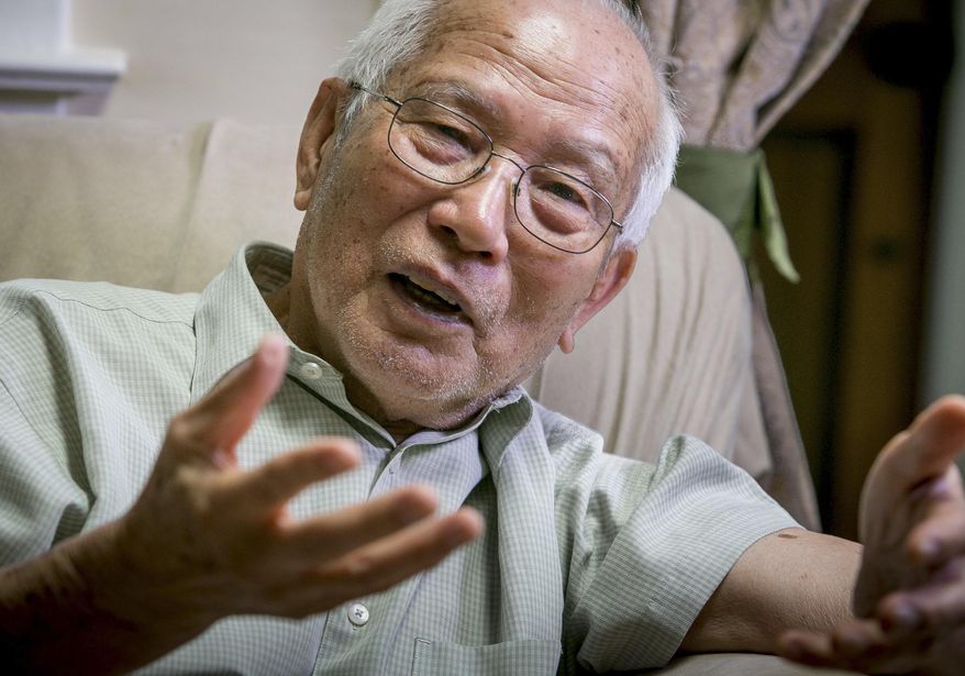 In this May 8, 2015, photo, a former North Korean soldier who wants to be identified only as "H.T." for fear of his family's safety back in North Korea, speaks at his home in Fairfax, Calif. Some soldiers like H.T., who were held in South Korean POW camps during the Korean War, chose to resettle in third countries at the end of the war rather than returning to their homes in the North or staying in the South. (AP Photo/John Storey)