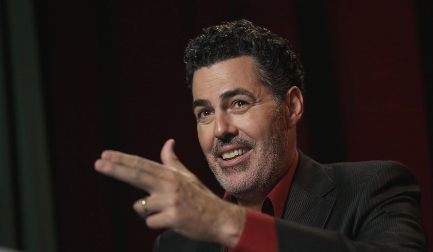 Adam Carolla speaks during and interview in New York, Thursday, May 28, 2015. (AP Photo/Richard Drew) ** FILE **