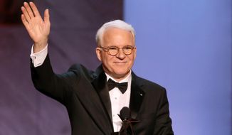 Honoree Steve Martin accepts his award at the 43rd AFI Lifetime Achievement Award Tribute Gala at the Dolby Theatre on Thursday, June 4, 2015, in Los Angeles. (Photo by Paul A. Hebert/Invision/AP)