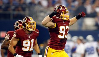 Washington Redskins linebacker Trent Murphy has put in a tiring offseason where he&#39;s put on about 10 pounds of muscle training in Arizona in order to improve on his rookie season. (Associated Press)