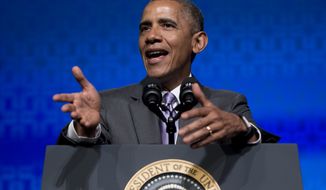 President Obama speaks at the Washington Marriott Wardman Park in Washington on June 9, 2015. (Associated Press) **FILE**