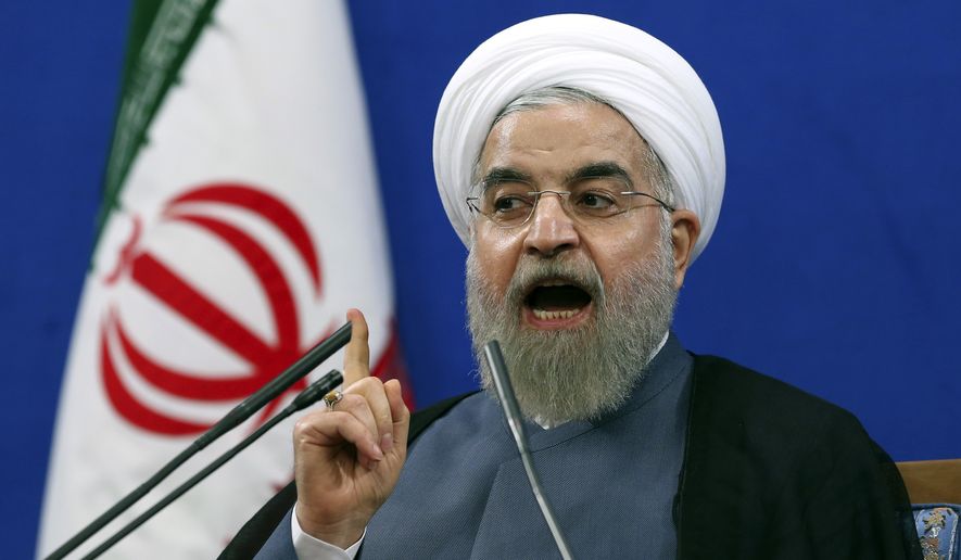 Iranian President Hassan Rouhani speaks during a press conference on the second anniversary of his election, in Tehran, Iran, Saturday, June 13, 2015. Rouhani said a final nuclear deal is &quot;within reach&quot; as Iran and world powers face a June 30 deadline for an agreement. Rouhani said Iran will allow inspections of its nuclear facilities but vowed that the Islamic republic won&#x27;t allow its state &quot;secrets&quot; to be jeopardized under the cover of international inspections. (AP Photo/Ebrahim Noroozi)