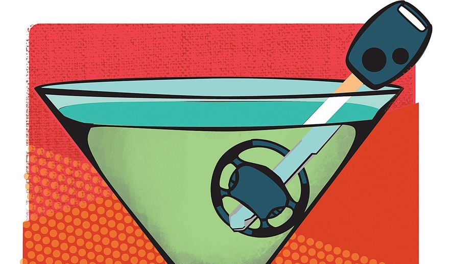 Illustration on measures to prevent drunk driving by Linas Garsys/The Washington Times
