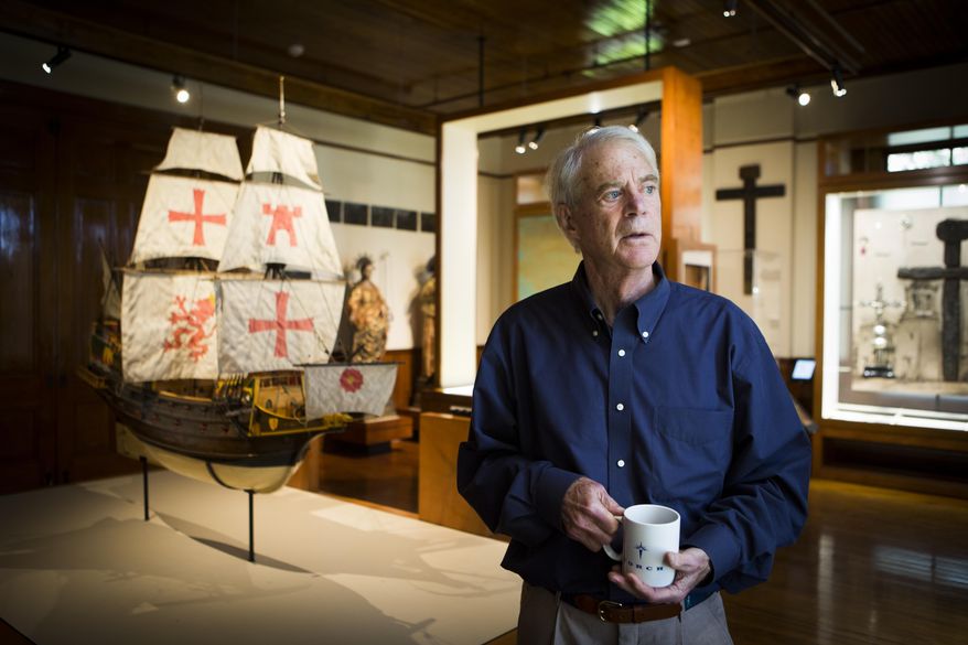 In this June 9, 2015 photo, J.P. Bryan, founder of the Bryan Museum, stands in one of the museum's galleries in Galveston, Texas. The museum, which specializes in the history of the southwest region of the United States, opened on Friday, June 19, 2015. The collection includes some 70,000 historic pieces from the west. (Marie D. De Jesus/Houston Chronicle via AP) MANDATORY CREDIT