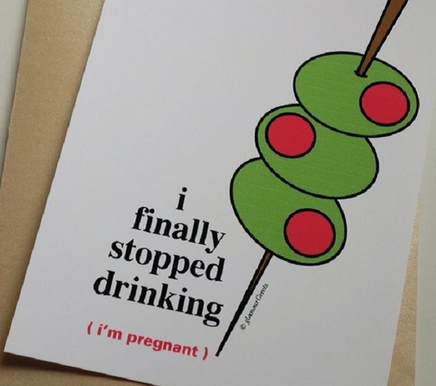 Skipping Happy Hour Announcement: While your friends may miss you at happy hour, they will be happy to know that you will be skipping due to an upcoming family addition. (Photo: Etsy.com)