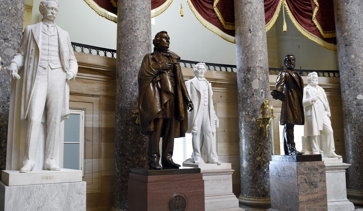 Confederate statues remain in the US Capitol collection, despite opposition from Democrats