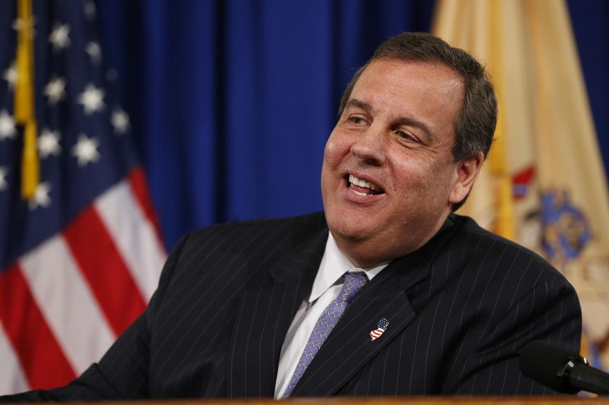 New Jersey Gov. Chris Christie speaks to reporters during a news conference following his signing of the state&#39;s 2016 budget, Friday, June 26, 2015, in Trenton, N.J. (AP Photo/Julio Cortez) ** FILE **