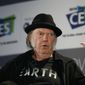 In this Jan. 7, 2015, file photo, Musician Neil Young speaks during a session at the International CES, in Las Vegas. (AP Photo/John Locher, File)