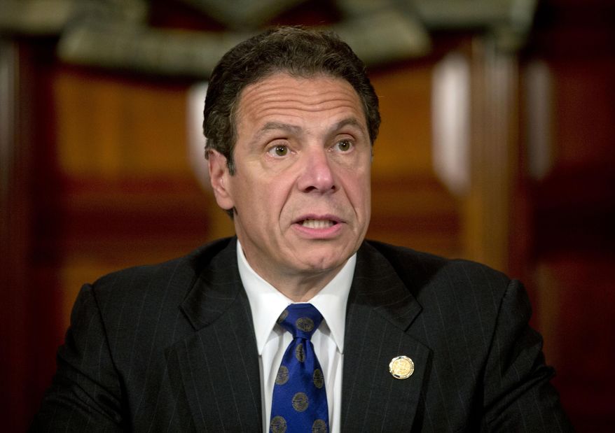 New York Gov. Andrew Cuomo speaks during a news conference in the Red Room at the Capitol in Albany on June 25, 2015. (Associated Press) **FILE**
