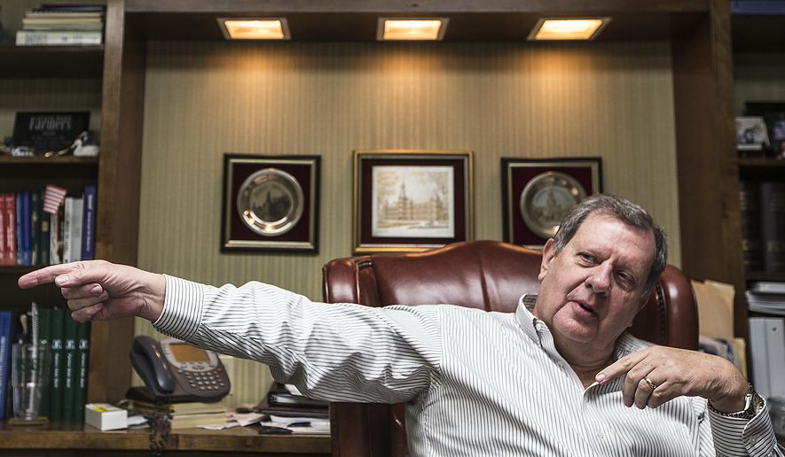 In this Wednesday, June 24, 2015 photo, Mayor David Chadwick talks about race relations in Center, Texas. Home to roughly equal populations of whites, blacks and Hispanics, Center moves into the 21st century while the specter of racial animosity lingers. (Brett Coomer/Houston Chronicle via AP)