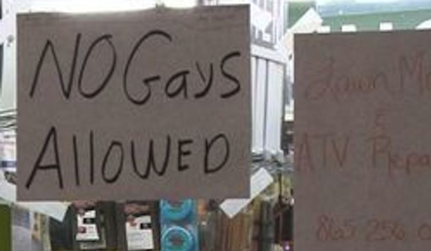 Amyx Hardware &amp; Roofing Supplies in Grainger County, Tennessee, is making national headlines after posting a &quot;No Gays Allowed&quot; sign in the storefront window following the Supreme Court&#x27;s ruling in favor of same-sex marriage. (WBIR)