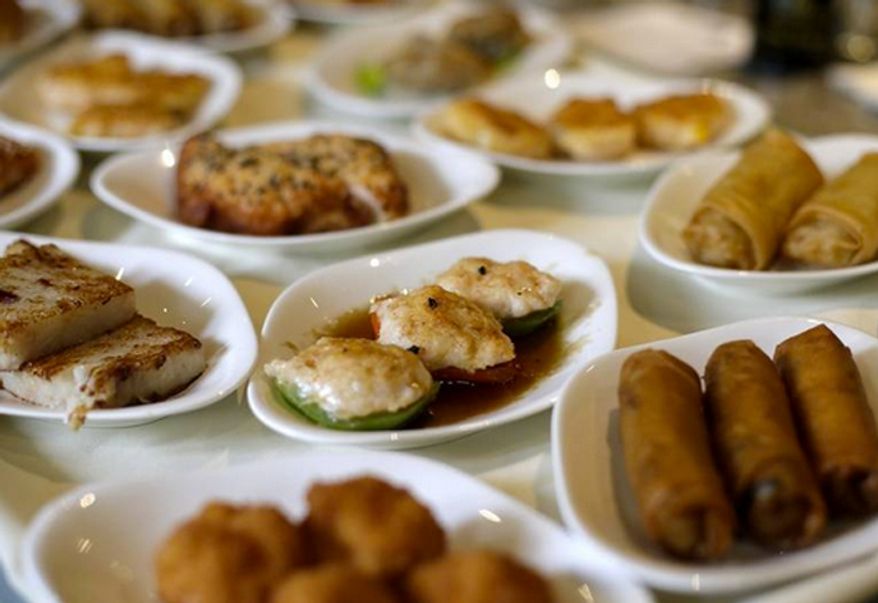 Chinese food displayed on a dim sum food cart (Associated Press) **FILE**