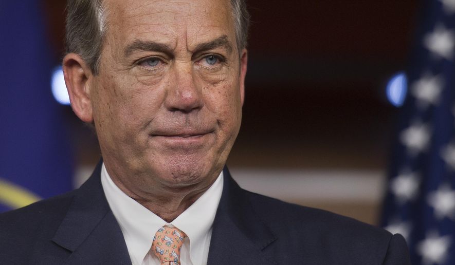House Speaker John A. Boehner, Ohio Republican, &quot;has endeavored to consolidate power and centralize decision-making, bypassing the majority of the 435 Members of Congress and the people they represent,&quot; said Rep. Mark Meadows, North Carolina Republican, in his motion. (Associated Press)