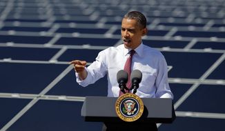 Despite President Obama&#39;s hailing clean energy as the next great thing for America, watchdog groups say that government subsidies for solar power have led to artificial demand. (Associated Press)