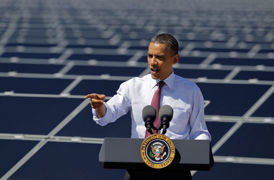 Despite President Obama&#39;s hailing clean energy as the next great thing for America, watchdog groups say that government subsidies for solar power have led to artificial demand. (Associated Press)
