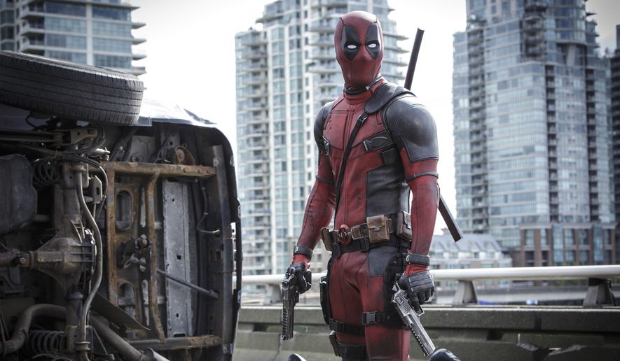 This photo provided by Twentieth Century Fox shows Ryan Reynolds in &quot;Deadpool.&quot; (Associated Press)