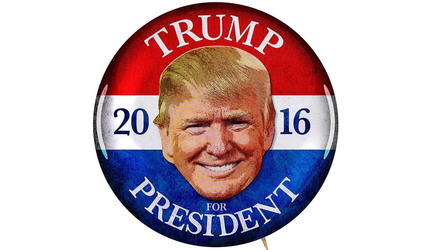 Trump Campaign Button Illustration by Greg Groesch/The Washington Times