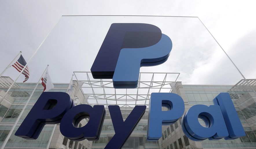 This March 10, 2015 photo shows signage outside PayPal&#39;s headquarters in San Jose, Calif. When eBay and PayPal split up on Friday, July 17, 2015, they&#39;ll face different challenges than they did as a combined company. (AP Photo/Jeff Chiu)