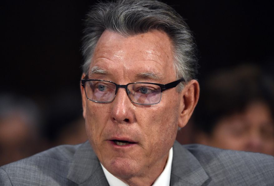 Jim Steinle, father of Kathryn Steinle, killed on a San Francisco Pier by a man previously deported several times, testiifies a Senate Judiciary hearing in Washington, Tuesday, July 21, 2015. Steinle told the Senate Judiciary Committee that Congress should push forward with efforts to close legal loopholes that currently allow local authorities to decide if they will cooperate with federal immigration authorities. (AP Photo/Molly Riley)