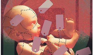 Illustration on allegations Planned Parenthood sells fetal tissue by Alexander Hunter/The Washington Times