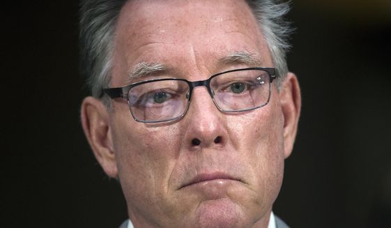 Jim Steinle, father of Kathryn Steinle, killed on a San Francisco pier, allegedly by a man previously deported several times, listens to opening statements before testifying before a Senate Judiciary hearing to examine the Administration&#39;s immigration enforcement policies, in Washington, Tuesday, July 21, 2015. (AP Photo/Molly Riley)