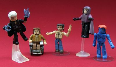 Diamond Select Toys&#39; X-Men: Days of Future Past Minimates collection includes Future Storm, Charles Xavier, Bone Claw Wolverine, Young Magneto and Mystique. (Photograph by Joseph Szadkowski / The Washington Times)