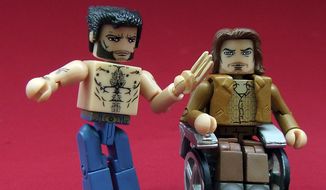 Diamond Select Toys&#39; X-Men: Days of Future Past Minimates collection includes includes the two-pack of  Charles Xavier and Bone Claw Wolverine. (Photograph by Joseph Szadkowski / The Washington Times)